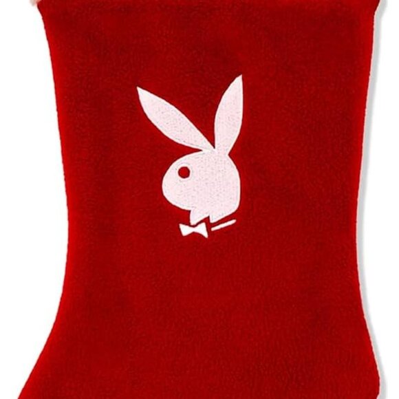 Playboy Rabbit Stocking in Iconic Rabbit Head Logo Design – Red - Picture 4 of 7